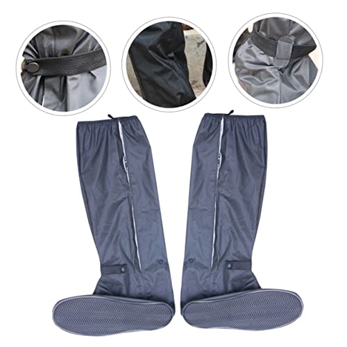 1 par de fundas reutilizables para zapatos hasta la rodilla, impermeables, antideslizantes, para lluvia y barro, para uso al aire libre miniatura 7