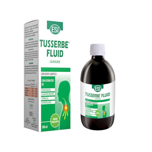 ESI Tusserbe Fluid 100 ml - Jarabe para la Tos Productiva y Congestiones - Alivia la Irritación Respiratoria y Mucosa - Extractos de Planta y Sabor Eucalipto - Gordolobo, Llantén, Pino, Tomillo
