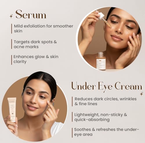 Image of Glamveda Glutathione 6-Step Skincare Kit | Face Wash, Peel-Off Mask, Serum, Cream, Sunscreen & Under Eye Cream | Skin Brightening Routine for Even-Toned & Radiant-Looking Skin