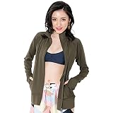 [FELLOW] ラッシュガード UVカット フードなし 接触冷感 レディース 指穴つき 水着 UPF50+ 水陸両用 カーキ Sサイズ