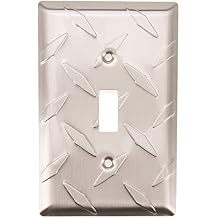 Brainerd Diamond Plate 1-Gang Satin Nickel Single Toggle Wall Plate