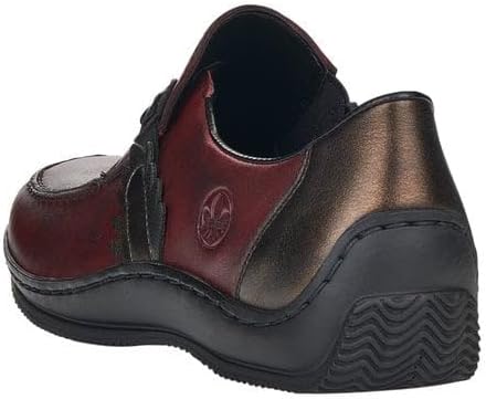 Rieker L1759-30 Wine Leather Womens Slip On Shoes 10 Red