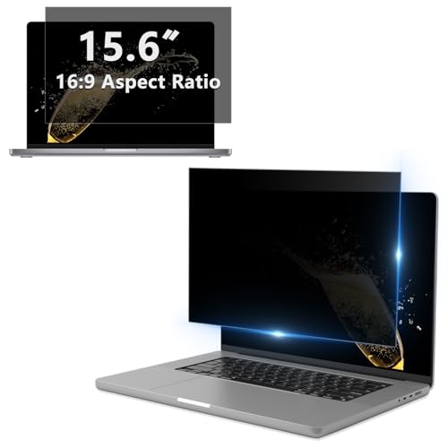 CeiBand Filtro de Privacidad para Portátiles 15,6 [16:9], Protector de Pantalla para Portátiles, Anti Luz Azul Privacy de Film Extraíble, Compatible con Dell/Hp/Acer/Lenovo/ThinkPad/Asus/Sony