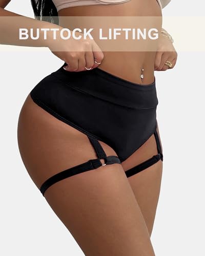Women's Booty Shorts with Garters High Waisted Sexy Hot Pants Butt Lifting Sports Leggings Gym Running Pole Dance Yoga2