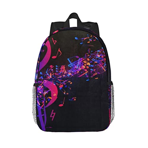 OCELIO Wild Bobcat Sac à dos léger pour étudiant et ordinateur portable 38,1 cm, Note de musique galaxie colorée., taille unique