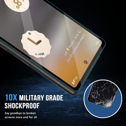 Image of FIRST MART Military-Grade Gorilla Tempered Glass Screen Protector Compatible For Google Pixel 6A (6.1 Inch) With Easy Installation Kit| Edge To Edge Coverage |Black