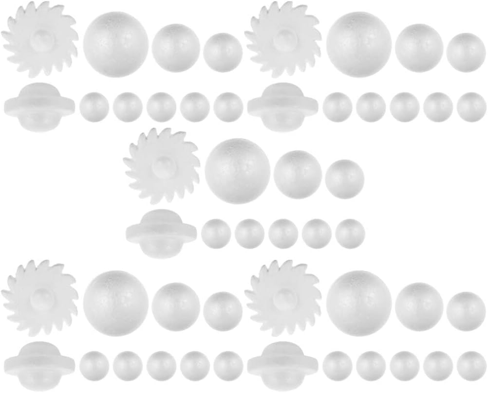 STOBOK Adult Crafts 5 Sets Solar System Model Foam Ball Kit White Foam Ball