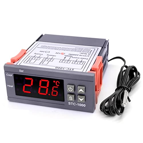 Preisvergleich Produktbild ARCELI Zweistufiger 12V (DC) digitaler Temperaturregler Fahrenheit Thermostat