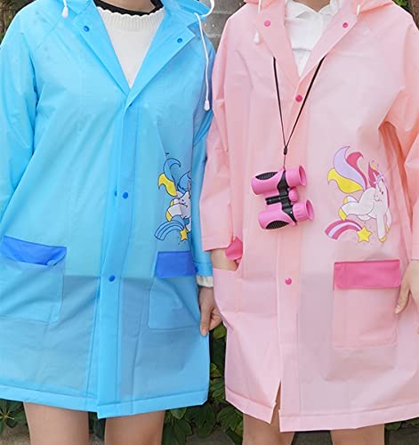 Qteclor Kids Raincoat Jacket Girl Boy Age 6-13 Year Cartoon Rain Poncho With School Bag Cover Outdoor Camp Cycle #TOP3