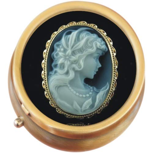 Cameo Brass Round Pill Box