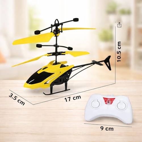 Image of Remote Control Helicopter Toy for Kids | Rechargeable RC Flying Chopper with Hand Sensor Auto Lift & Up /Stop Function | Best Gift Indoor & Outdoor Play Toy | Color May Vary