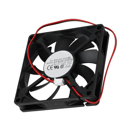 Micro Traders 2Pin Cooling Fan 80x80x15mm 12V 0.40A Compatible with Delta EFB0812HHB Brushless 8015 Fan