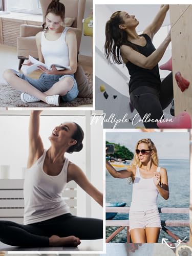 Image of AMVELOP Elastic Tank Tops for Women Undershirts Pack of 4 Slim-Fit