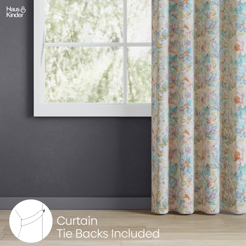 Image of haus & kinder 100% Blackout Door Curtains 7 Feet Long Pack of 1 Door Curtain, 7 Feet Curtain for Door, 100% Room Darkening (Classic Damask, 130 X 213 CM)