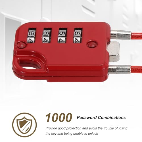 Candado combinado de 4 dígitos para exteriores M METERXITY con cable largo sin llave 6