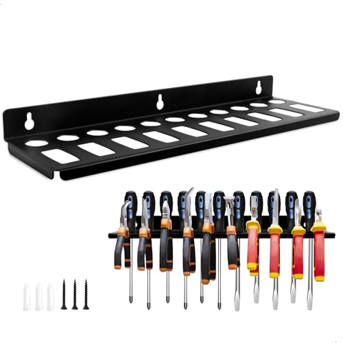 Organizador Herramientas Pared, Panel Herramientas Pared, Organizador de Destornilladores con 21 Orificios de Almacenamiento, Soporte para Destornilladores Apto para Destornilladores y Alicates