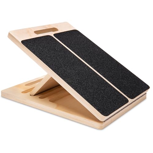 Adjustable Slant Board for Calf Stretching - Portable Wooden Incline
