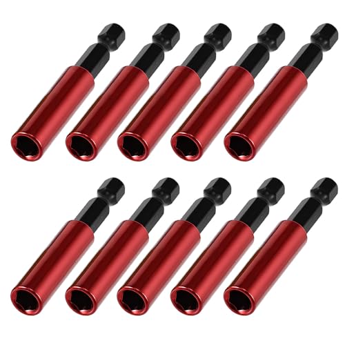 Saipor 10er-Pack 60mm Magnetischer Bithalter, 1/4 Sechskantschaft, für Schlagschrauber, Akkuschrauber, Bohrmaschine, Schraubendreher