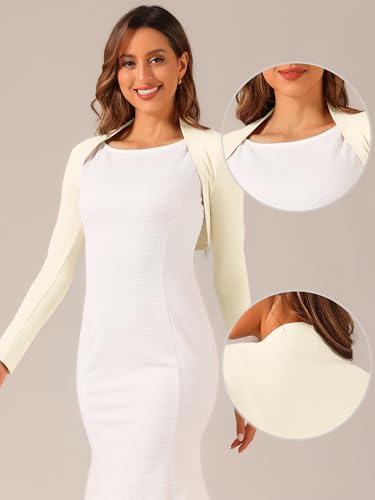 Image of Allegra K Elegant Shrugs for Women Long Sleeve Open Front Bolero Shrug