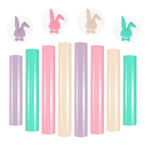 HTVRONT Puff Vinyl Heat Transfer - 9Pcs Pastel Puff HTV Vinyl in 4...
