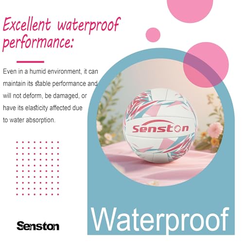 Image of Senston Size 5 Volleyball - Soft & Durable Microfiber Cover for Adults & Youth | Official Size for Indoor, Outdoor, Beach & Gym Training | Includes Air Pump