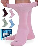 Doctor's Select Diabetic Socks Women - 4 Pairs Crew Womens Diabetic Socks | Diabetic Socks for Women Size 6-9