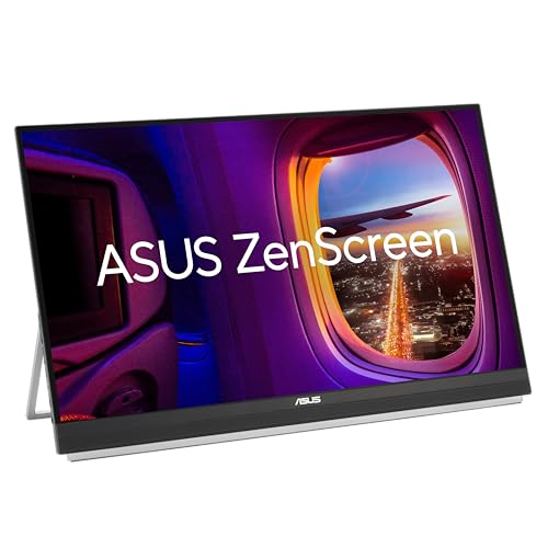 Image of ASUS ZenScreen MB27ACF Portable USB Monitor, 27 Inches, WQHD 2560x1440, USB Type-C 70 Watt, HDMI, Car Rotation, Kickstand, Adaptive-Sync, 100Hz IPS Panel, 16:9, Anti-Glare Speaker
