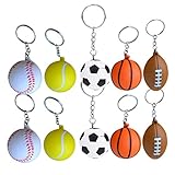 BESPORTBLE 30PCS Sport Ball Keychain Mini Schaum Fußball Basketball Baseball Ball Spiel Fan Souvenirs für Welt Tasse Party Gefälligkeiten Und Schule Karneval Belohnung Party Tasche Geschenk