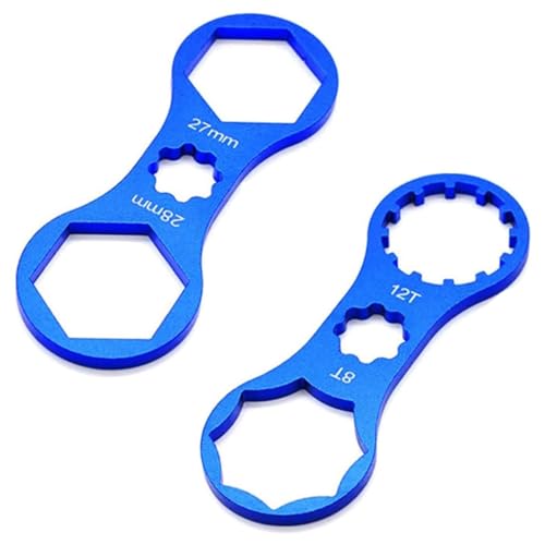 ShanBye Clé Outil Suspension,2 PCS Clé Professionnelle Double Tête pour Retirer et Installer Capuchons de Fourche Avant VTT Suspensions à Air Outil de Poche Cyclisme Polyvalent et Pratique