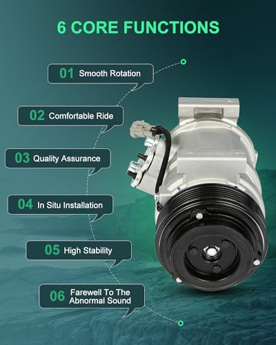 Image of SCITOO AC Compressor fit for Cadillac DeVille 4.6L 2000-2005 | Fast Cooling, Ultra Low Noise (≤72 dB)Air Conditioner Compressor with Clutch, Easy Installation, 10366546 15036041