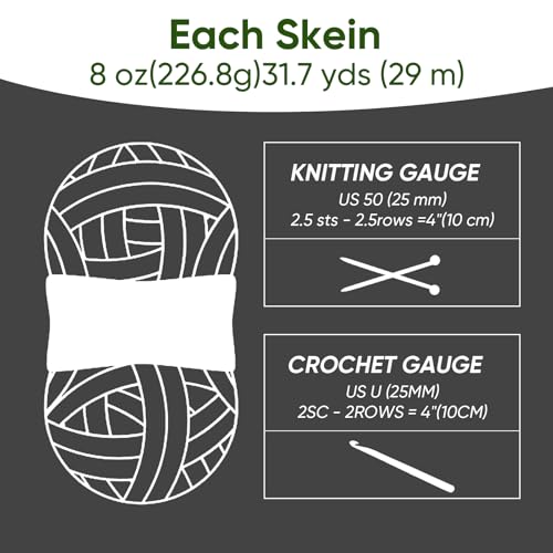 Image of 8 Packs Jumbo Chunky Chenille Yarn - 2040g(72oz) 245 Yards (224m) Bulky Yarn - Chunky Yarn for Hand Knitting Blanket,Cushions, Pet Bed - Soft and Durable(Black)