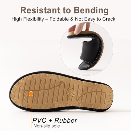 JOOFAN Unisex Top-Grain Cowhide Slippers
