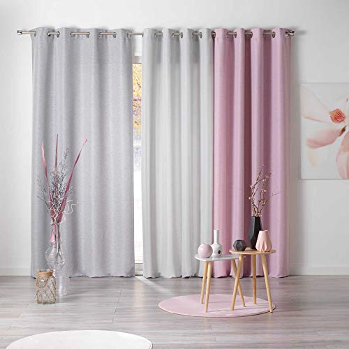 Douceur d'Intérieur Shimmering Bedroom Curtain with Eyelets 140 x 240 cm Glamour Design, Dragee, W 55.1" x L 94.5" (1 Panels) - Image 3