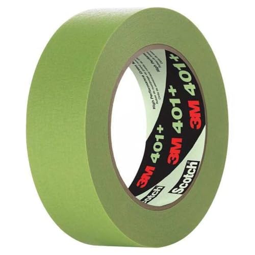 Image of 3M High Performance Green Masking Tape 401+, 36 mm x 55 m 6.7 mil, 16 Roll /Case