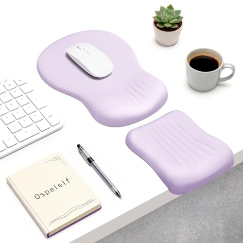 Ospelelf Mouse Pad with Wrist Rest Set Foam L-Shaped Desk Elbow Pad Ergonomic Desk Edge Cushion...