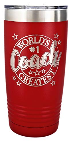 COACH GIFT ~ Engraved “World’s Greatest Coach” Stainless Steel Tumbler Vacuum Insulated Large