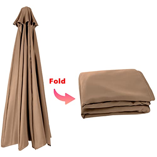 Image of ABCCANOPY 7.5ft Outdoor Umbrella Replacement Top Suit 6 Ribs (Khaki)