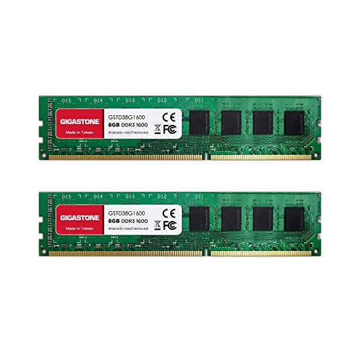 Memoria Ram Ddr3 【DDR3 RAM】 Gigastone Memoria RAM Escritorio 16GB (2x8GB) DDR3 16GB DDR3-1600MHz PC3-12800 CL11 1.5V UDIMM 240 Pin sin...