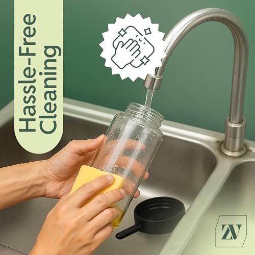 Zuvo - Oil Dispenser and Spray Bottle for Air Fryer, Cooking, Salads and Vinegar, 470 ML - 2 in 1 Refillable Oil Dispenser Bottle, Black - Image 6