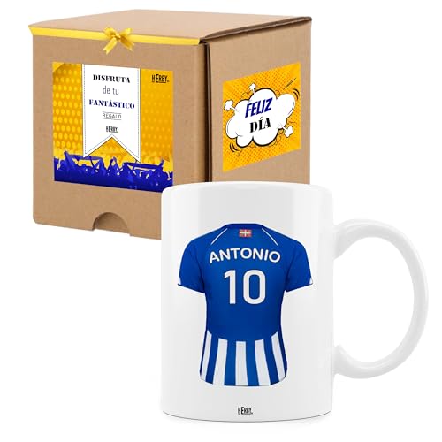 Taza Alavés Cerámica Personalizada Diseño Camiseta 325 Ml Regalo Ideal Para Aficionados Detalle Único Día Del Padre Cumpleaños Fanáticos Futbol Resistente Lavavajillas Microondas (Alavéscerámica)