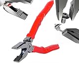 VAMPLIERS 9' Side Cutting Linemans Pliers with Crimper. Made in Japan. Heavy Duty High Leverage Design Screw Extractor Jaws
