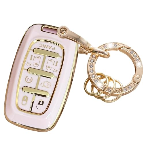 Kepdul for Chrysler Key Fob Cover Key Protective Key Shell Holder Accessories Fit for Chrysler Pacifica 7 Button for 2017-2024 Touring Pinnacle Limited (Pink)