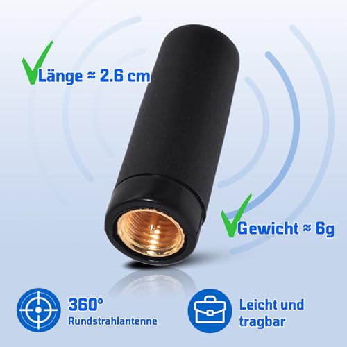 Eightwood WiFi Antenne 2.4GHz Antenne MIMO WLAN Antenna SMA Antenna Für WiFi Router Kamera PC Mainboard Bluetooth FPV Camera Monitor ZigBee usw.