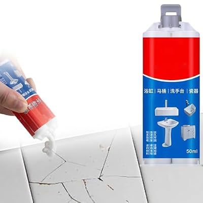Tile and Ceramic Glaze Repair Paste, Ceramic Tile Repair Filler to Fix Tile Chips and Cracks, Cracked and Chipped Ceramic Tiles Repair Agent, Tile Grout Repair Kit, Porcelain Sink Repair Kit (1)