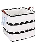 LANGYASHAN Square Storage Bins Waterproof Canvas Kids Laundry/Nursery Boxes for Shelves/Gift Baskets/Toy Organizer/Baby Room Decor(Square lace)