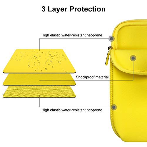 Auleep 13-14 Inch Laptop Sleeves, Neoprene Notebook Computer Pocket Tablet Carrying Sleeve/Water-Resistant Compatible Laptop Sleeve For Acer/Asus/Dell/Lenovo/Hp, Yellow #TOP2