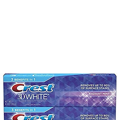 Crest 3D White Luxe Whitestrip Teeth Whitening Kit, Glamorous White, 14 Treatments, (Packaging May Vary) Bundle with Crest 3D White Toothpaste Radiant Mint 4.8 oz (3 pack)