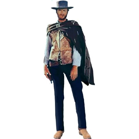 Hollywoodprop Clint Eastwood in Poncho Stetson HAT Spaghetti Western The Good Bad and Ugly A Fistful of Dollars for A Few Dollars More LIFESIZE Cardboard Standup Standee Cutout Poster Figure Display Cover