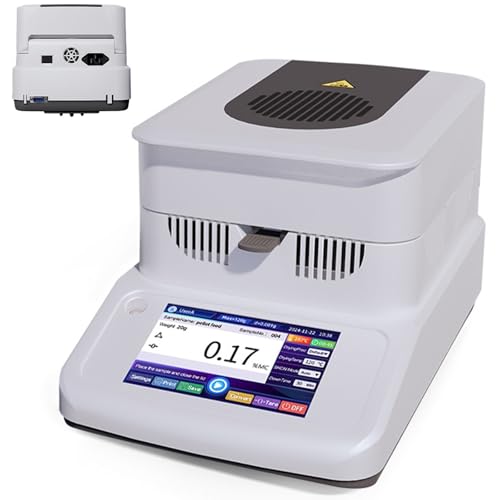 Przenośny miernik wilgotności, precyzyjny laboratoryjny analizator wilgotności z 5-calowym ekranem dotykowym, wysoka dokładność 0,001-0,005 g (0,002 g), idealny do użytku laboratoryjnego i terenowego