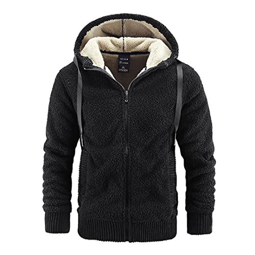 Sweat à capuche cachemire homme rembourré noir grande taille
